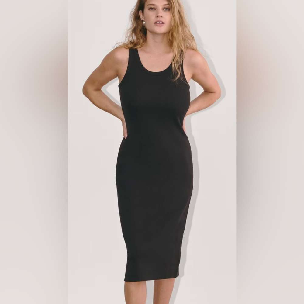NWOT EVERLANE THE ‘90S RIBBED DRESS IN BLACK SIZE XXL